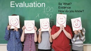 Evaluation So What?
Evidence
How do you know?
 