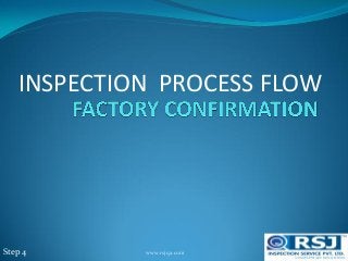 INSPECTION PROCESS FLOW
Step 4 www.rsjqa.com
 