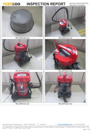 Comprehensive Inspection Report for Drum Type Vacuum Cleaner Quality ...