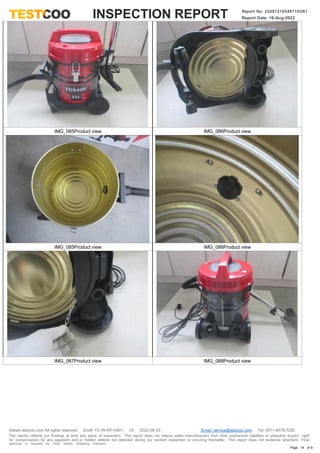 Comprehensive Inspection Report for Drum Type Vacuum Cleaner Quality ...