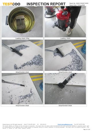 Comprehensive Inspection Report for Drum Type Vacuum Cleaner Quality ...
