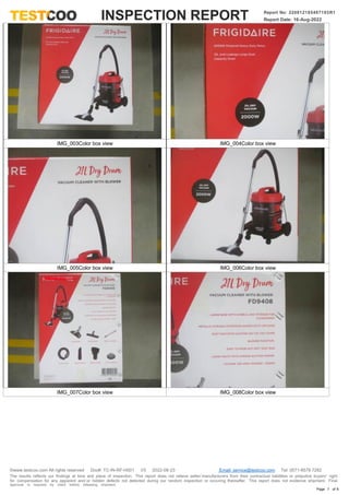 Comprehensive Inspection Report for Drum Type Vacuum Cleaner Quality ...