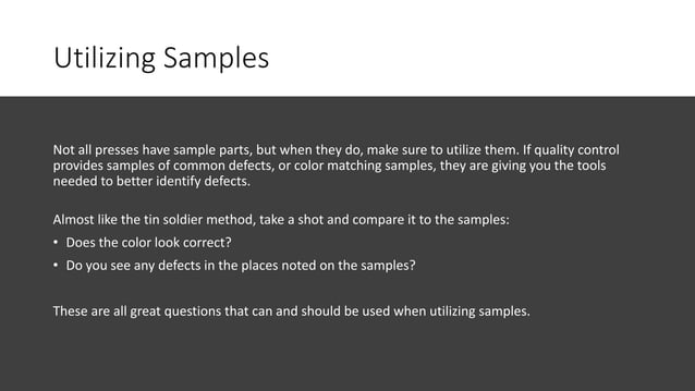 Inspection training techniques