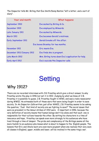 1912 Inpecter Inspector calls-revision | PDF