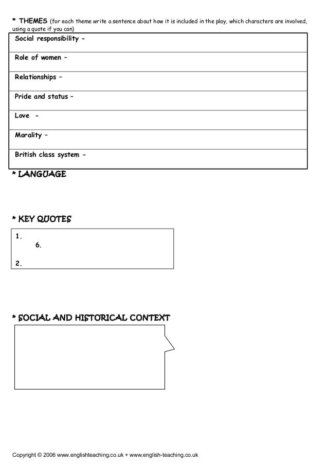 An inspector calls revision lesson picture