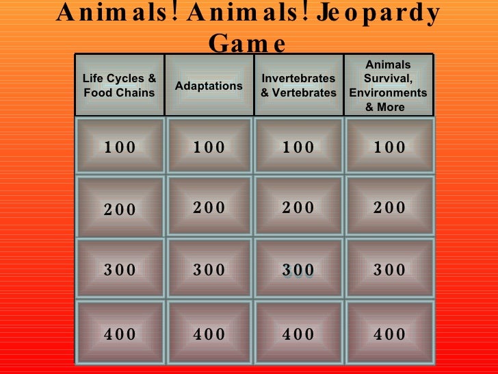 Animals Jeopardy Game