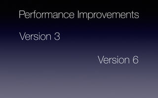 Performance Improvements
Version 3
Version 6
 