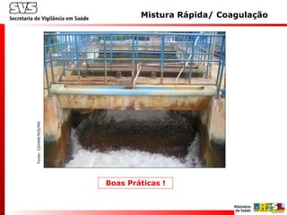 Fonte:CGVAM/SVS/MS
Mistura Rápida/ Coagulação
Boas Práticas !
 
