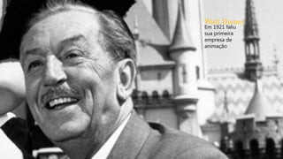 Walt Disney
Em 1921 faliu
sua primeira
empresa de
animação
 