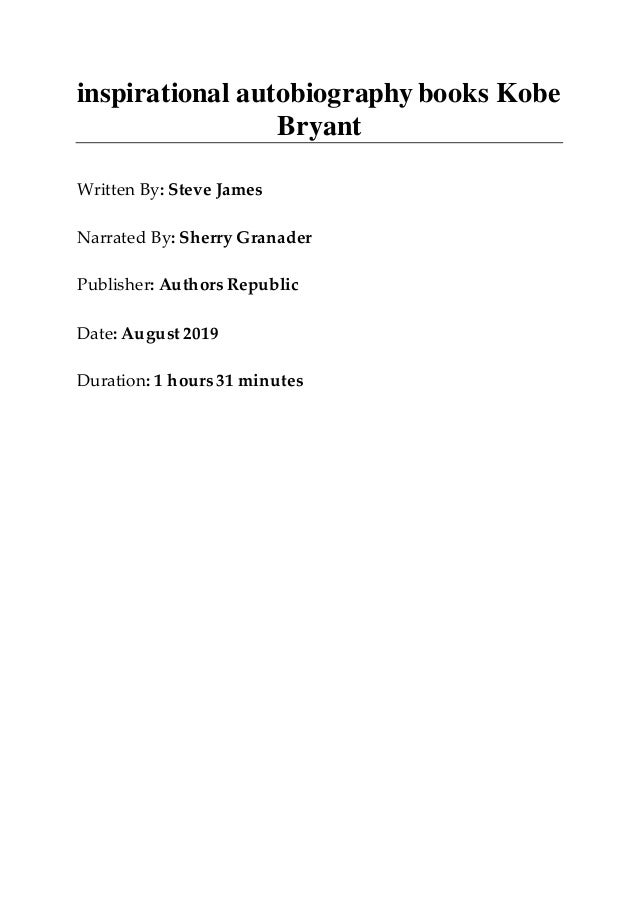 kobe autobiography