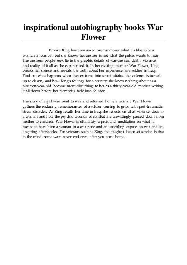 inspirational autobiography books War Flower