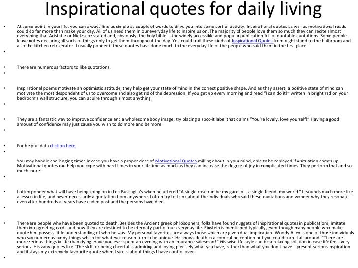 Inspirational Quotes For Daily Living