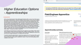 Higher Education Options
- Apprenticeships
GOV.uk has showed several media related apprenticeships within my area. One of ...