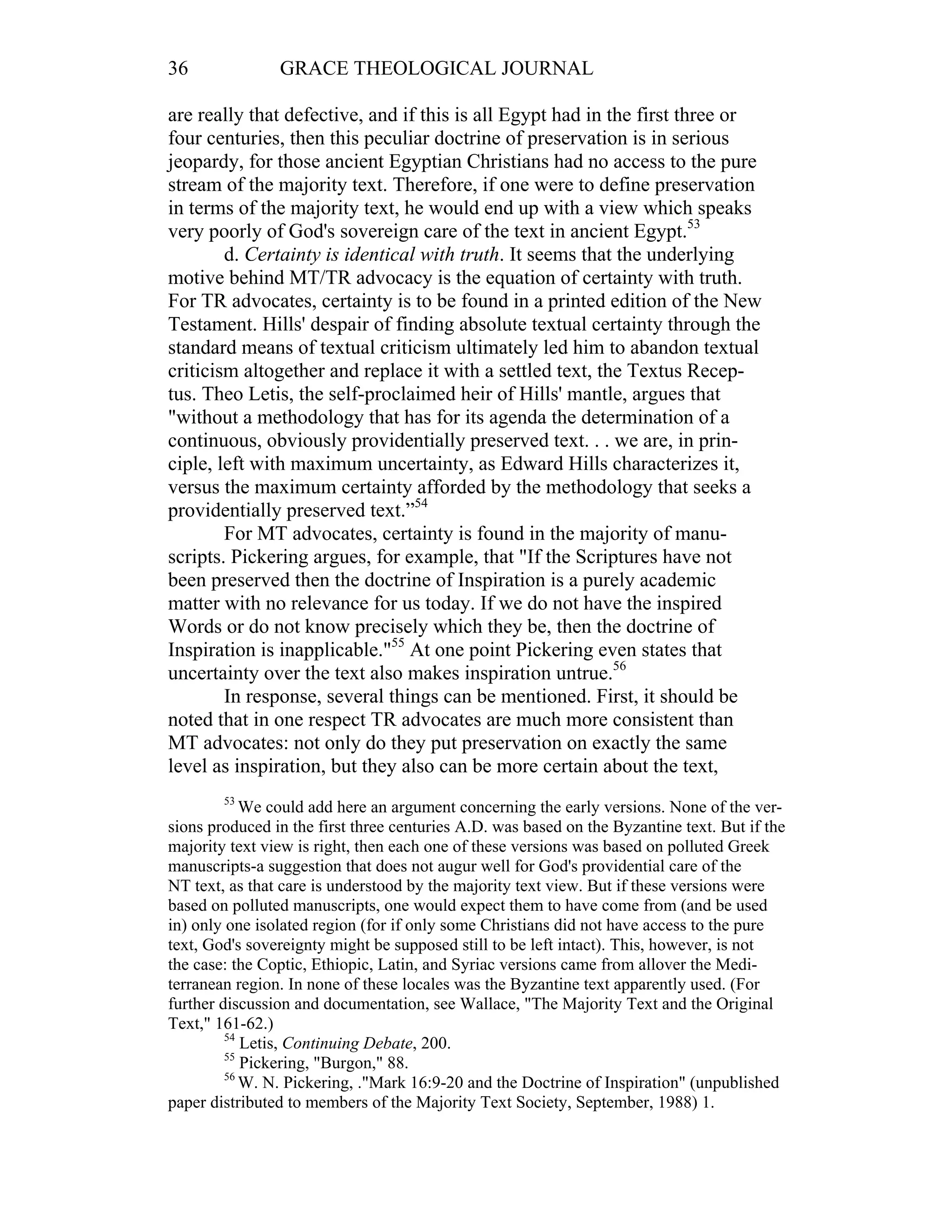 Inspiration preservation and nt textual criticism | PDF