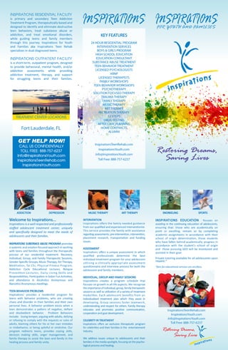 Inspirations for Youth and Familie Teen Rehab brochure