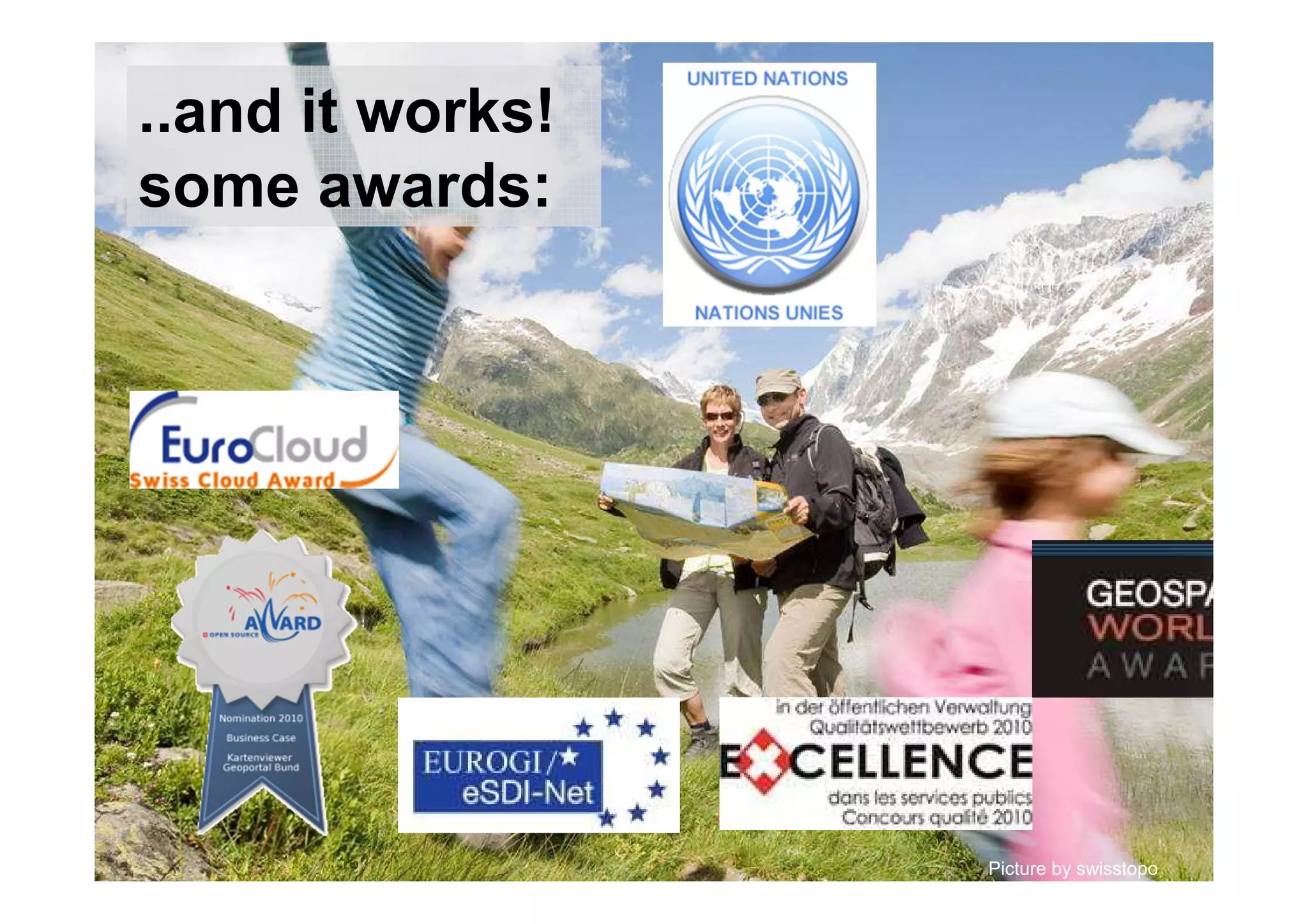 40Federal Office of Topography swisstopo
Division
..and it works!
some awards:
Picture by swisstopo
 