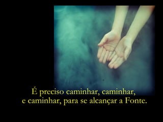 É preciso caminhar, caminhar,
e caminhar, para se alcançar a Fonte.

 
