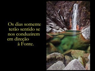 Os dias somente
terão sentido se
nos conduzirem
em direção
à Fonte.

 