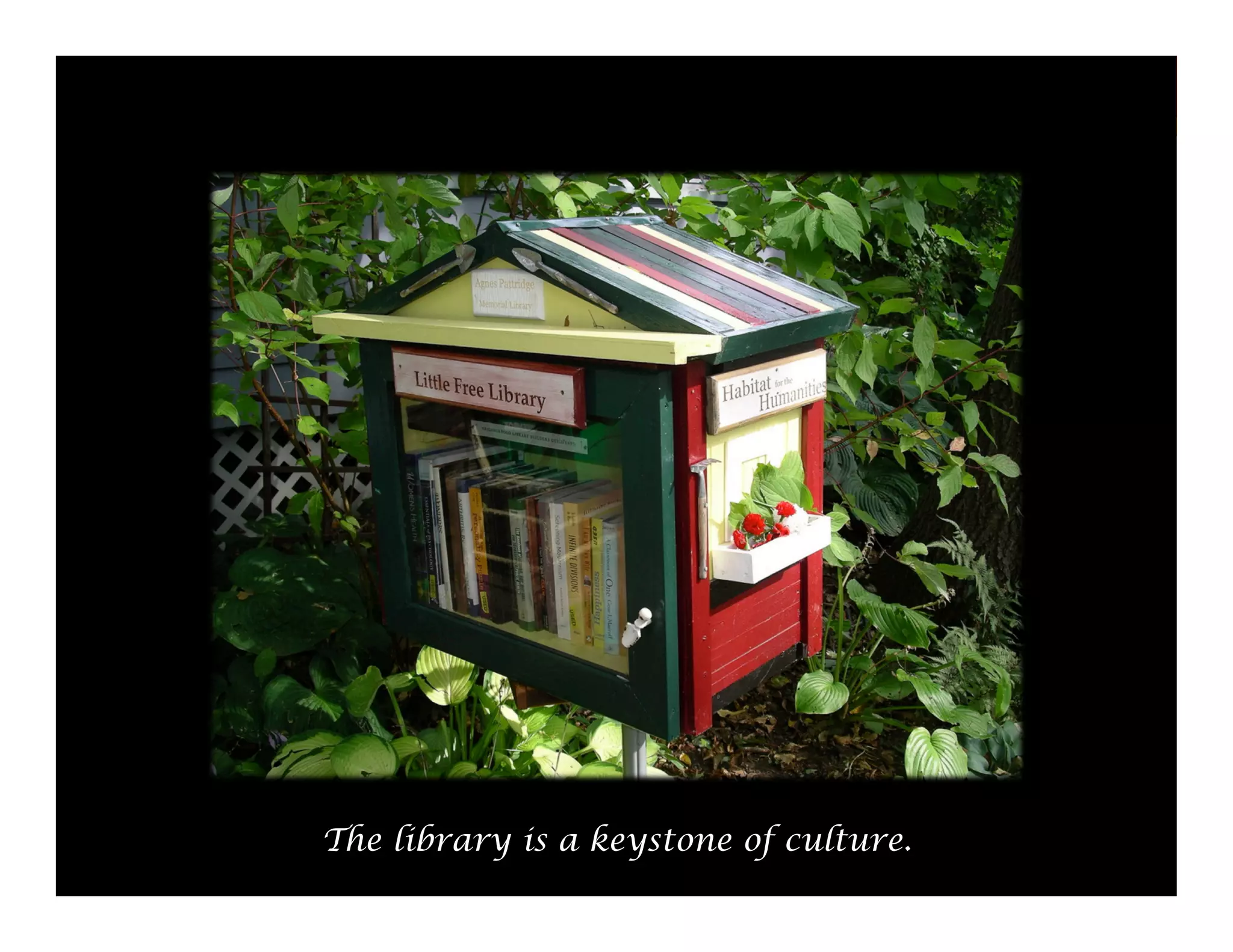 The library is a keystone of culture.

 