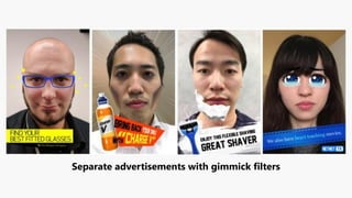 Separate advertisements with gimmick filters
 