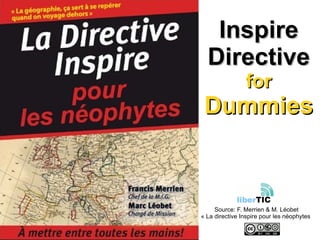 Inspire Directive for Dummies Source: F. Merrien & M. Léobet « La directive Inspire pour les néophytes  
