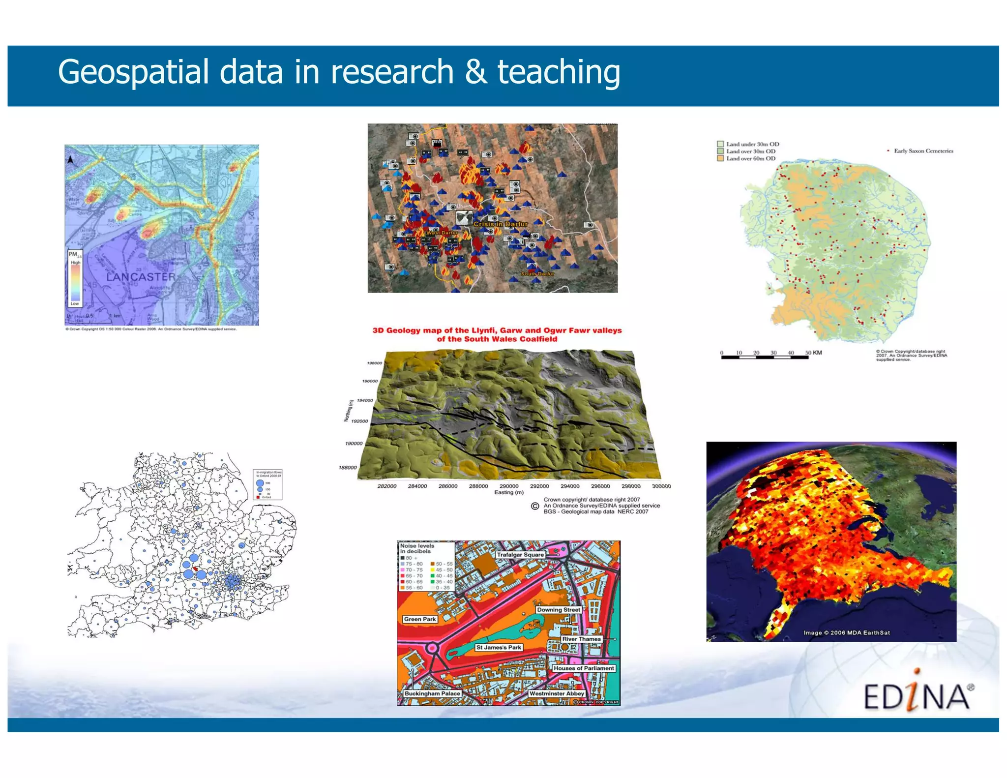 Geospatial data in research & teaching
 