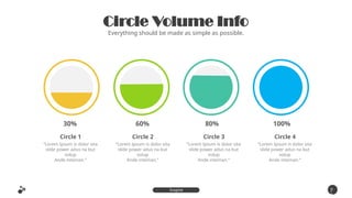 Circle Volume Info
Everything should be made as simple as possible.
7
8
Inspire
Presentation
“Lorem Ipsum is dolor sita
slide power adus na but
volup
Ande inteman.”
Circle 1
“Lorem Ipsum is dolor sita
slide power adus na but
volup
Ande inteman.”
Circle 2
“Lorem Ipsum is dolor sita
slide power adus na but
volup
Ande inteman.”
Circle 3
“Lorem Ipsum is dolor sita
slide power adus na but
volup
Ande inteman.”
Circle 4
30% 60% 80% 100%
 