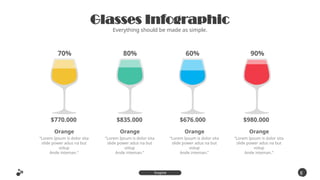 Glasses Infographic
Everything should be made as simple.
8
2
Inspire
Presentation
“Lorem Ipsum is dolor sita
slide power adus na but
volup
Ande inteman.”
Orange
“Lorem Ipsum is dolor sita
slide power adus na but
volup
Ande inteman.”
Orange
“Lorem Ipsum is dolor sita
slide power adus na but
volup
Ande inteman.”
Orange
“Lorem Ipsum is dolor sita
slide power adus na but
volup
Ande inteman.”
Orange
70% 80% 60% 90%
$770.000 $835.000 $676.000 $980.000
 