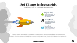 Cheap Ticket
Lorem ipsum dolor sit
denim passiona kolor
rina dewitaku
Rental Jet
Lorem ipsum dolor sit
denim passiona kolor
rina dewitaku
Flight & Hotel
Lorem ipsum dolor sit
denim passiona kolor
rina dewitaku
9
8
Inspire
Presentation
“Denima ostebus danaime lovera donaskamare dimasa quosam santLoirem ipsume koler sit denima pstebus
daname lovera donakamare dimasa qm sant Loremanan ipsume denimao astebus daname lovera akama dalaman.”
Jet Plane Infographic
Everything should be made as simple as possible.
 