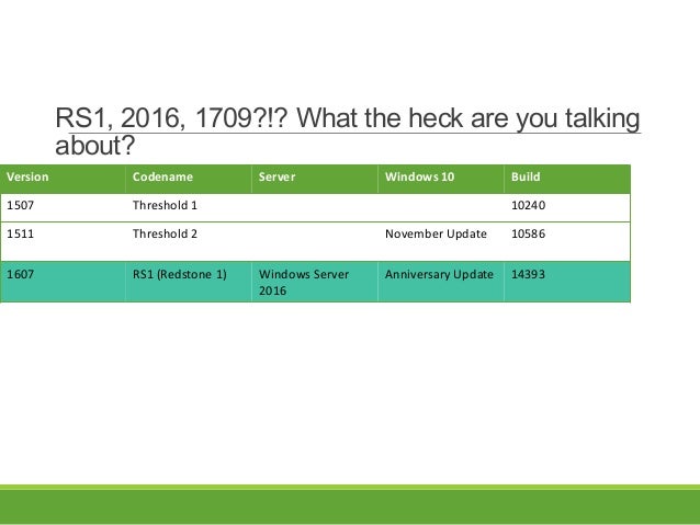 windows 10 build 10240 to 1709