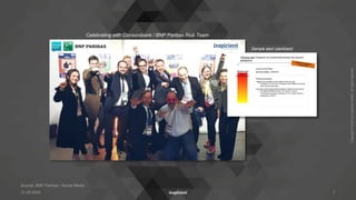 Copyright
©
2022
by
Inspirient
GmbH.
All
rights
reserved.
1
Source: BNP Paribas / Social Media
Celebrating with Consorsbank / BNP Paribas Risk Team
Sample alert (sanitized)
31.05.2022
 