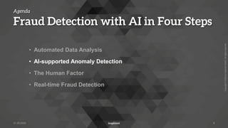 Copyright
©
2022
by
Inspirient
GmbH.
All
rights
reserved.
Agenda
Fraud Detection with AI in Four Steps
• Automated Data Analysis
• AI-supported Anomaly Detection
• The Human Factor
• Real-time Fraud Detection
31.05.2022 8
 