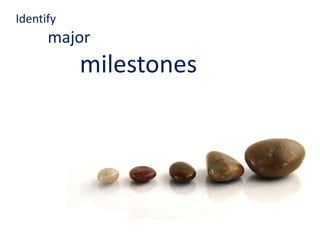 Identifymajor 		milestones<br />