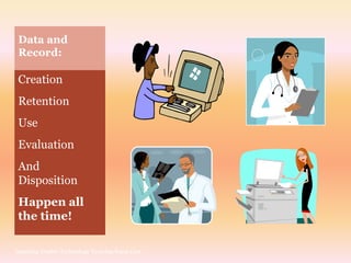 Data and
 Record:

 Creation
 Retention
 Use
 Evaluation
 And
 Disposition
 Happen all
 the time!

Inspiring Doable Technology Training Knox Carr
 