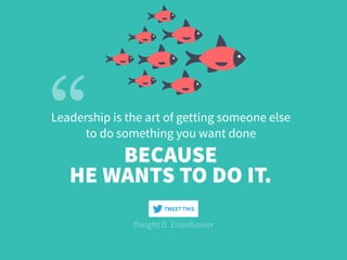 Leadership is the art of getting someone else
to do something you want done
HE WANTS TO DO IT.
BECAUSE
Dwight D. Eisenhowe...