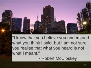 "I know that you believe you understand
what you think I said, but I am not sure
you realise that what you heard is not
wh...
