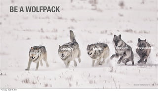 BE A WOLFPACK
43
Planner
Creative Media Account Production
Source: Heidi Hackemer
Thursday, April 18, 2013
 