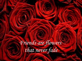 Friends are flowers  that never fade 