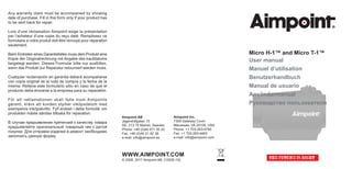Aimpoint Return Form.pdf Instruction manual | Aimpoint Micro H-1 & T-1 | Optics Trade | PPT