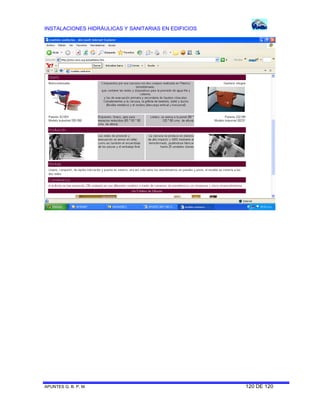 INSTALACIONES HIDRÁULICAS Y SANITARIAS EN EDIFICIOS
APUNTES G. B. P. M. 120 DE 120
 