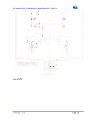 INSTALACIONES HIDRÁULICAS Y SANITARIAS EN EDIFICIOS
APUNTES G. B. P. M. 58 DE 120
SOLUCIÓN:
 