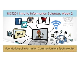 INST201 Intro to Information Science: Week 2
Foundations of Information Communications Technologies
some slides adapted from Vitak/ISAUTER
 