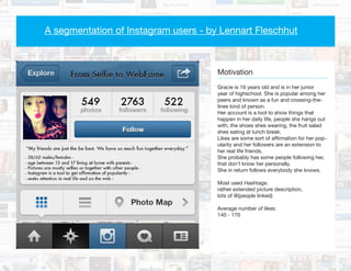 A segmentation of Instagram users - by Lennart Fleschhut
Motivation
Laura is a young mother, who spends a lot of
her time ...