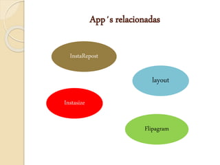 App´s relacionadas
Instasize
InstaRepost
layout
Flipagram
 
