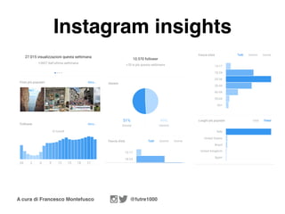 A cura di Francesco Montefusco @futre1000
Instagram insights
 