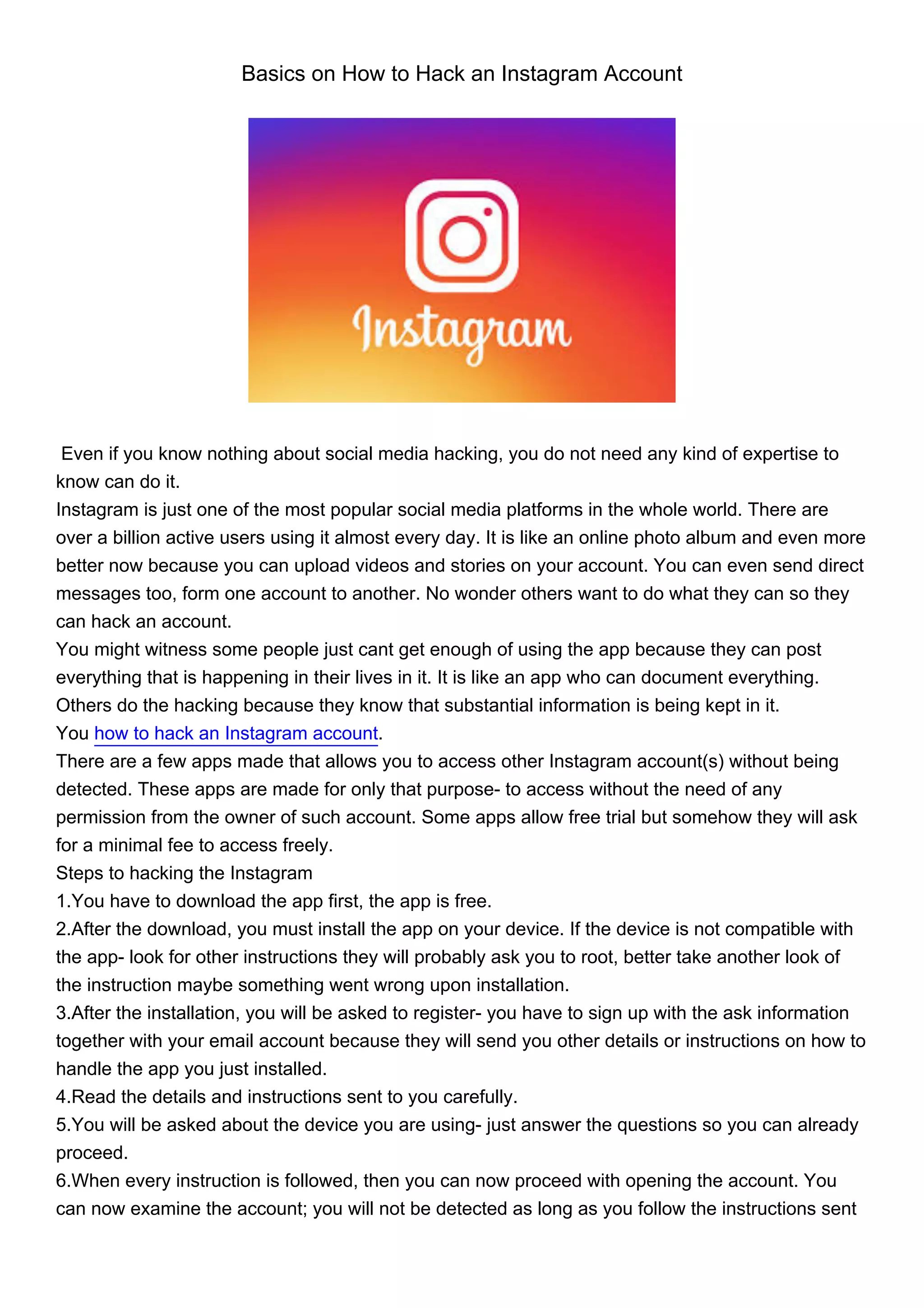Curated visual reference: Gallery Detail: Instagram Account Hack