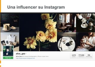 Una influencer su Instagram
 