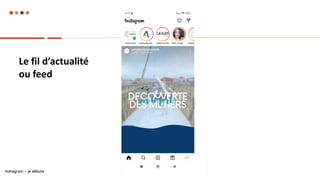 Le fil d’actualité
ou feed
Instagram – je débute
 