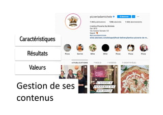 Caractéristiques
Résultats
Valeurs
Gestion de ses
contenus
 