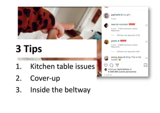 3 Tips
1. Kitchen table issues
2. Cover-up
3. Inside the beltway
 